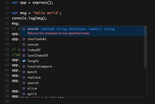 string IntelliSense